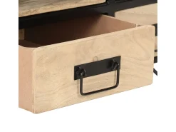Mesa De Centro* Mesa de centro | Mesa de apoio | Mesa de café 100x50x40 cm madeira de mangueira maciça Preto