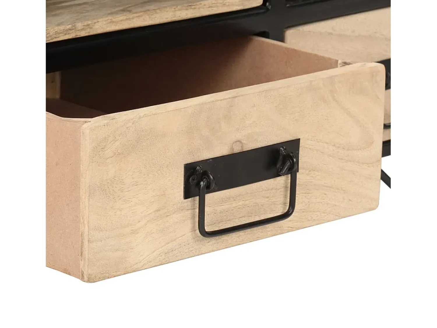 Mesa De Centro* Mesa de centro | Mesa de apoio | Mesa de café 100x50x40 cm madeira de mangueira maciça Preto