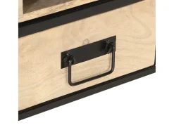 Mesa De Centro* Mesa de centro | Mesa de apoio | Mesa de café 100x50x40 cm madeira de mangueira maciça Preto