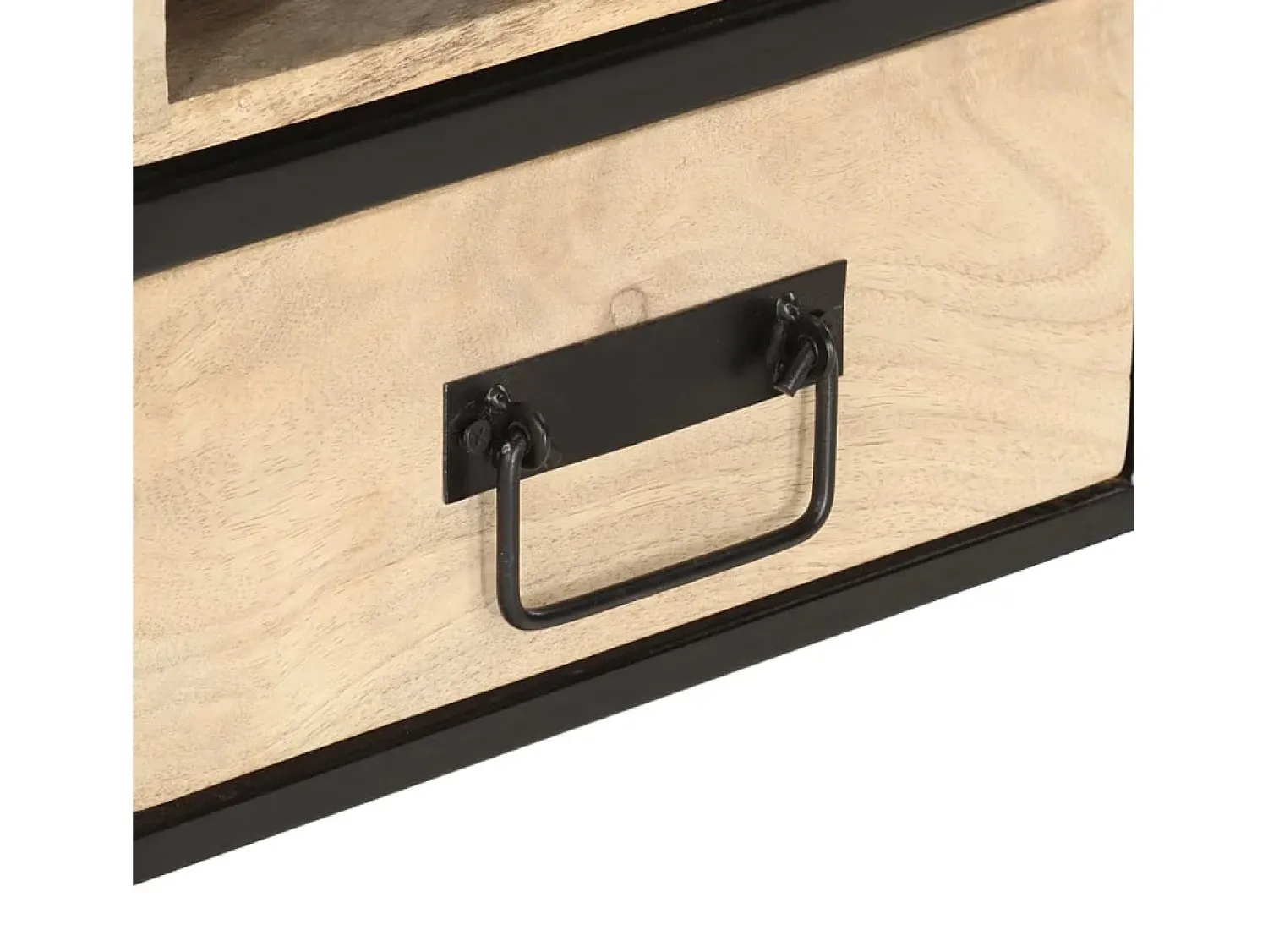 Mesa De Centro* Mesa de centro | Mesa de apoio | Mesa de café 100x50x40 cm madeira de mangueira maciça Preto