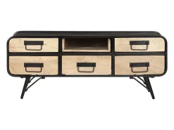 Mesa De Centro* Mesa de centro | Mesa de apoio | Mesa de café 100x50x40 cm madeira de mangueira maciça Preto