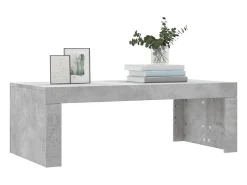 Mesa de centro | Mesa de apoio 102x50x36 madeira processada cinza cimento^ Mesa De Centro