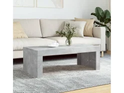 Mesa de centro | Mesa de apoio 102x50x36 madeira processada cinza cimento^ Mesa De Centro