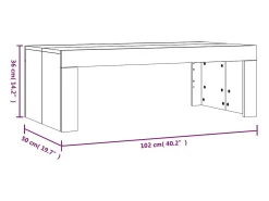 Mesa de centro | Mesa de apoio 102x50x36 madeira processada cinza cimento^ Mesa De Centro