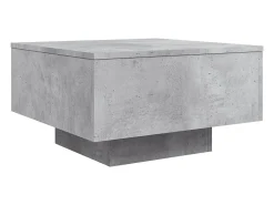 Mesa de centro | Mesa de apoio com luzes LED 55x55x31 cm cimento^ Mesa De Centro
