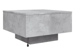 Mesa de centro | Mesa de apoio com luzes LED 55x55x31 cm cimento^ Mesa De Centro