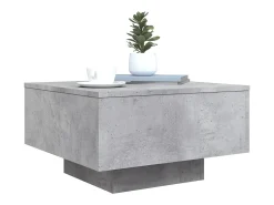 Mesa de centro | Mesa de apoio com luzes LED 55x55x31 cm cimento^ Mesa De Centro