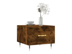 Mesa De Centro* Mesa de centro | Mesa de apoio 50x50x40 cm derivados de madeira carvalho fumado Castanho