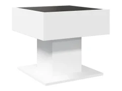 Mesa De Centro* Mesa de centro | Mesa de apoio c/ LEDs 50x50x45cm derivados de madeira Branco
