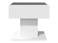 Mesa De Centro* Mesa de centro | Mesa de apoio c/ LEDs 50x50x45cm derivados de madeira Branco