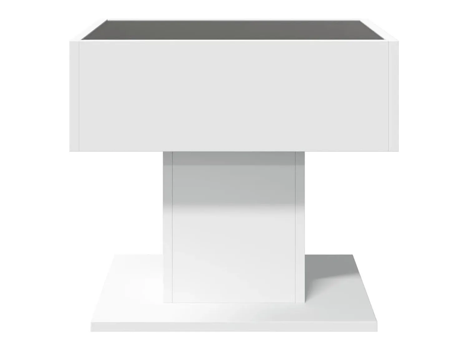 Mesa De Centro* Mesa de centro | Mesa de apoio c/ LEDs 50x50x45cm derivados de madeira Branco