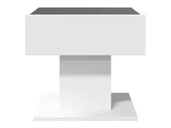 Mesa De Centro* Mesa de centro | Mesa de apoio c/ LEDs 50x50x45cm derivados de madeira Branco