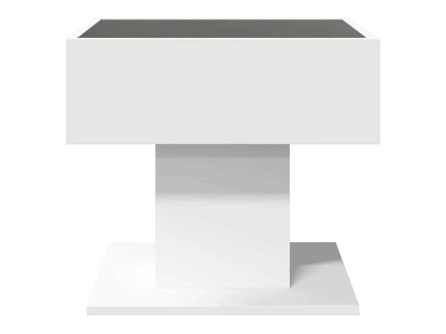 Mesa De Centro* Mesa de centro | Mesa de apoio c/ LEDs 50x50x45cm derivados de madeira Branco