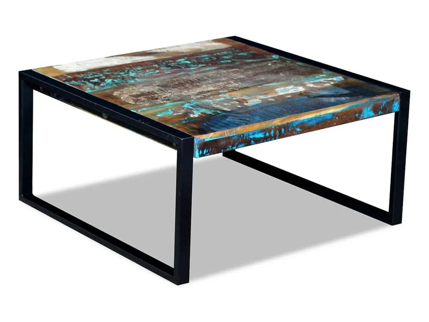 Mesa de centro | Mesa de apoio 80x80x40 cm madeira reciclada maciça^ Mesa De Centro