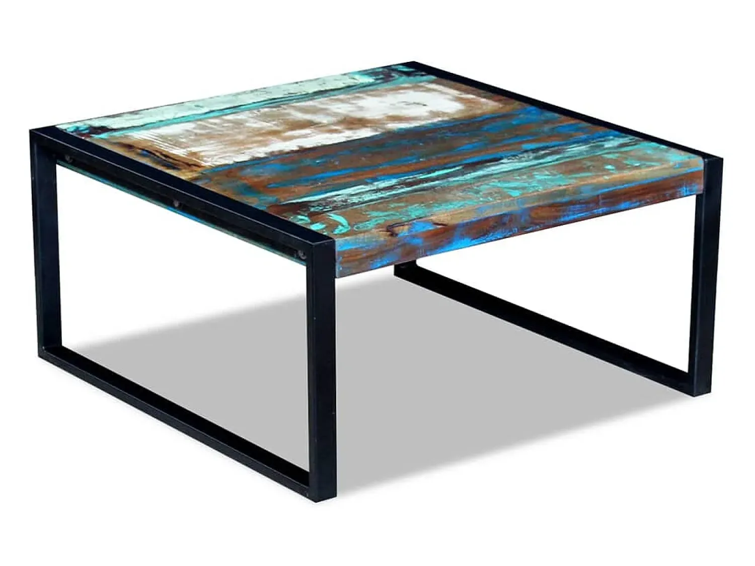 Mesa de centro | Mesa de apoio 80x80x40 cm madeira reciclada maciça^ Mesa De Centro