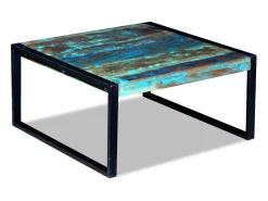 Mesa de centro | Mesa de apoio 80x80x40 cm madeira reciclada maciça^ Mesa De Centro