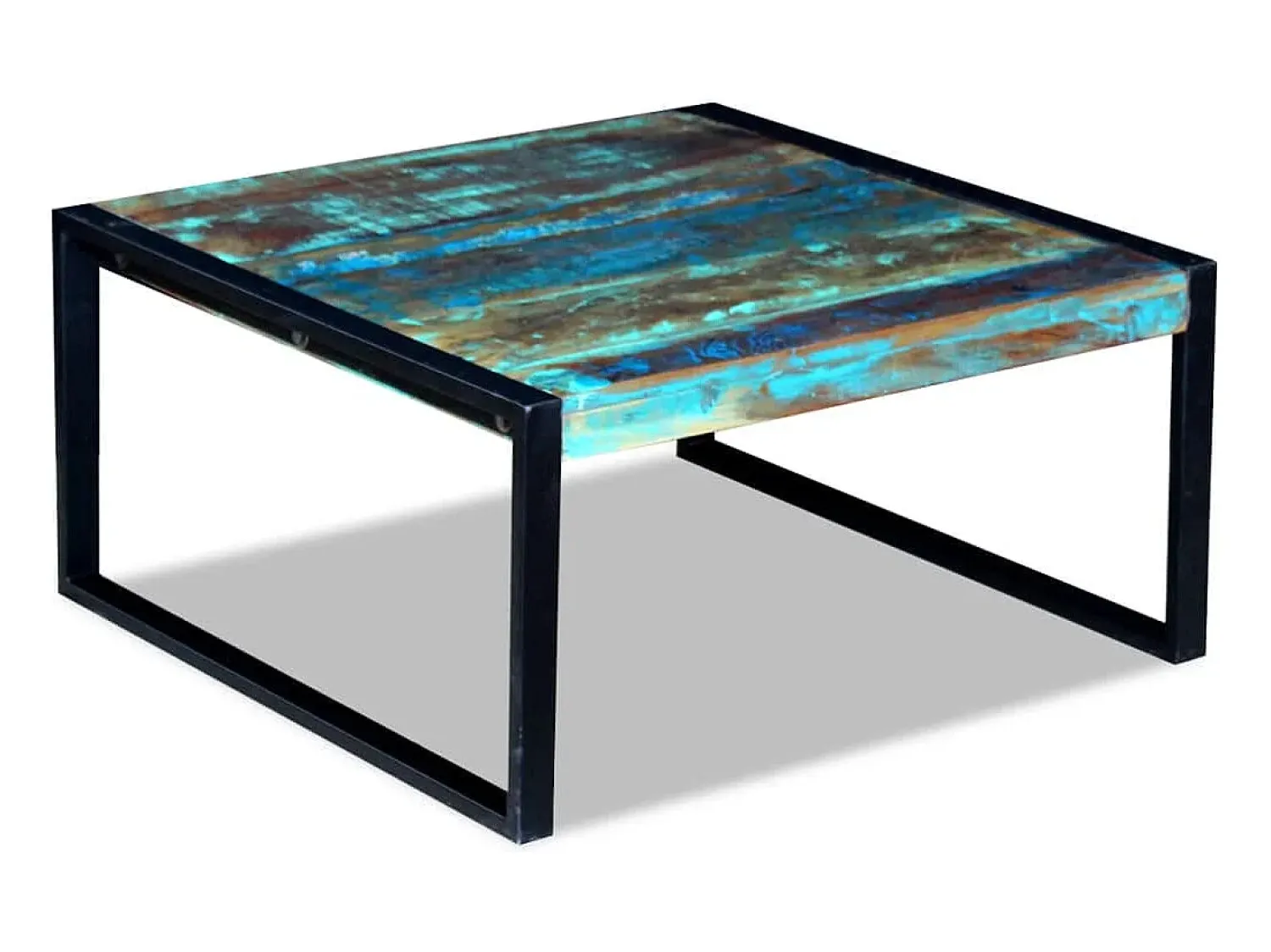 Mesa de centro | Mesa de apoio 80x80x40 cm madeira reciclada maciça^ Mesa De Centro