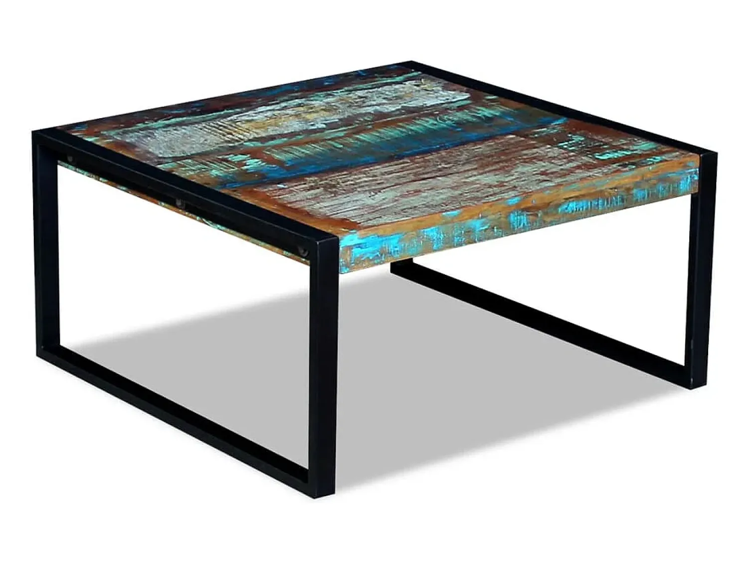 Mesa de centro | Mesa de apoio 80x80x40 cm madeira reciclada maciça^ Mesa De Centro