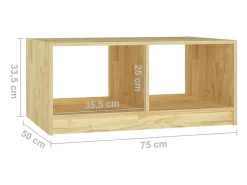 Mesa De Centro* Mesa de centro | Mesa de apoio | Mesa de café 75x50x33.5 cm madeira de pinho maciça Castanho