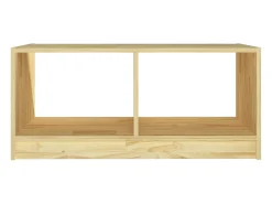 Mesa De Centro* Mesa de centro | Mesa de apoio | Mesa de café 75x50x33.5 cm madeira de pinho maciça Castanho