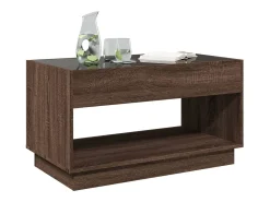 Mesa De Centro| Mesa de centro | Mesa de apoio luzes LED Infinity 90x50x50 cm carvalho Castanho