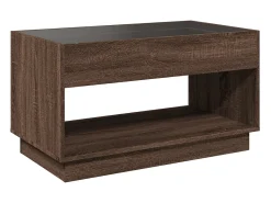 Mesa De Centro| Mesa de centro | Mesa de apoio luzes LED Infinity 90x50x50 cm carvalho Castanho