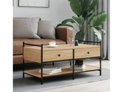 Mesa de centro | Mesa de apoio 99x50x50 derivados de madeira carvalho sonoma^ Mesa De Centro