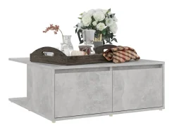 Mesa De Centro* Mesa de centro | Mesa de apoio 80x80x31 cm contraplacado cimento Cinzento