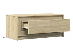 Outlet Mesa de centro | Mesa de apoio c/ luzes LED derivados madeira carvalho sonoma Castanho