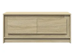 Outlet Mesa de centro | Mesa de apoio c/ luzes LED derivados madeira carvalho sonoma Castanho
