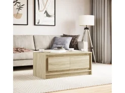 Outlet Mesa de centro | Mesa de apoio c/ luzes LED derivados madeira carvalho sonoma Castanho