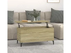 New Mesa de centro | Mesa de apoio 90x44.5x45 cm derivados madeira carvalho sonoma Castanho