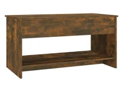 Mesa De Centro| Mesa de centro | Mesa de apoio 102x50x52.5cm madeira processada carvalho fumado Castanho