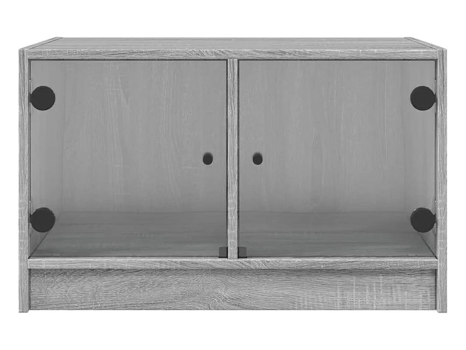 Online Mesa de centro | Mesa de apoio c/ portas de vidro 68x50x42 cm cinza sonoma Cinzento