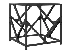 Mesa De Centro* Mesa de centro | Mesa de apoio c/ topo em vidro 40x40x41 cm aço Transparente