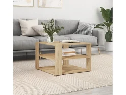 Outlet Mesa de centro | Mesa de apoio 59.5x59.5x40cm derivados madeira carvalho sonoma Castanho