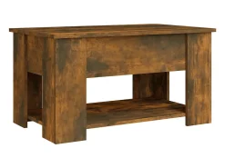 Mesa De Centro* Mesa de centro | Mesa de apoio 79x49x41 cm madeira processada carvalho fumado Castanho