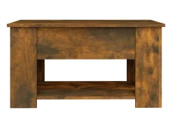 Mesa De Centro* Mesa de centro | Mesa de apoio 79x49x41 cm madeira processada carvalho fumado Castanho