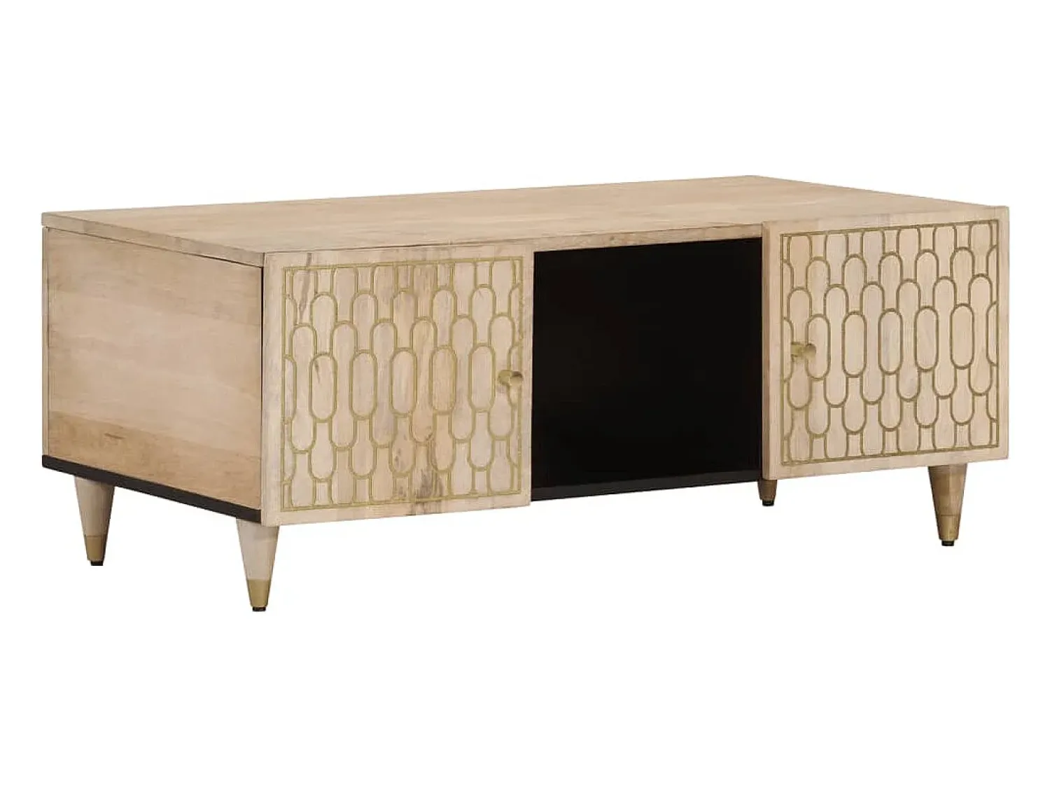 Mesa de centro | Mesa de apoio | Mesa de café 100x54x40 cm madeira de mangueira maciça^ Mesa De Centro