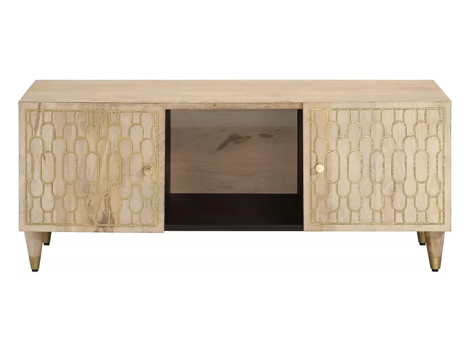 Mesa de centro | Mesa de apoio | Mesa de café 100x54x40 cm madeira de mangueira maciça^ Mesa De Centro