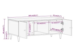 Mesa de centro | Mesa de apoio | Mesa de café 100x54x40 cm madeira de mangueira maciça^ Mesa De Centro