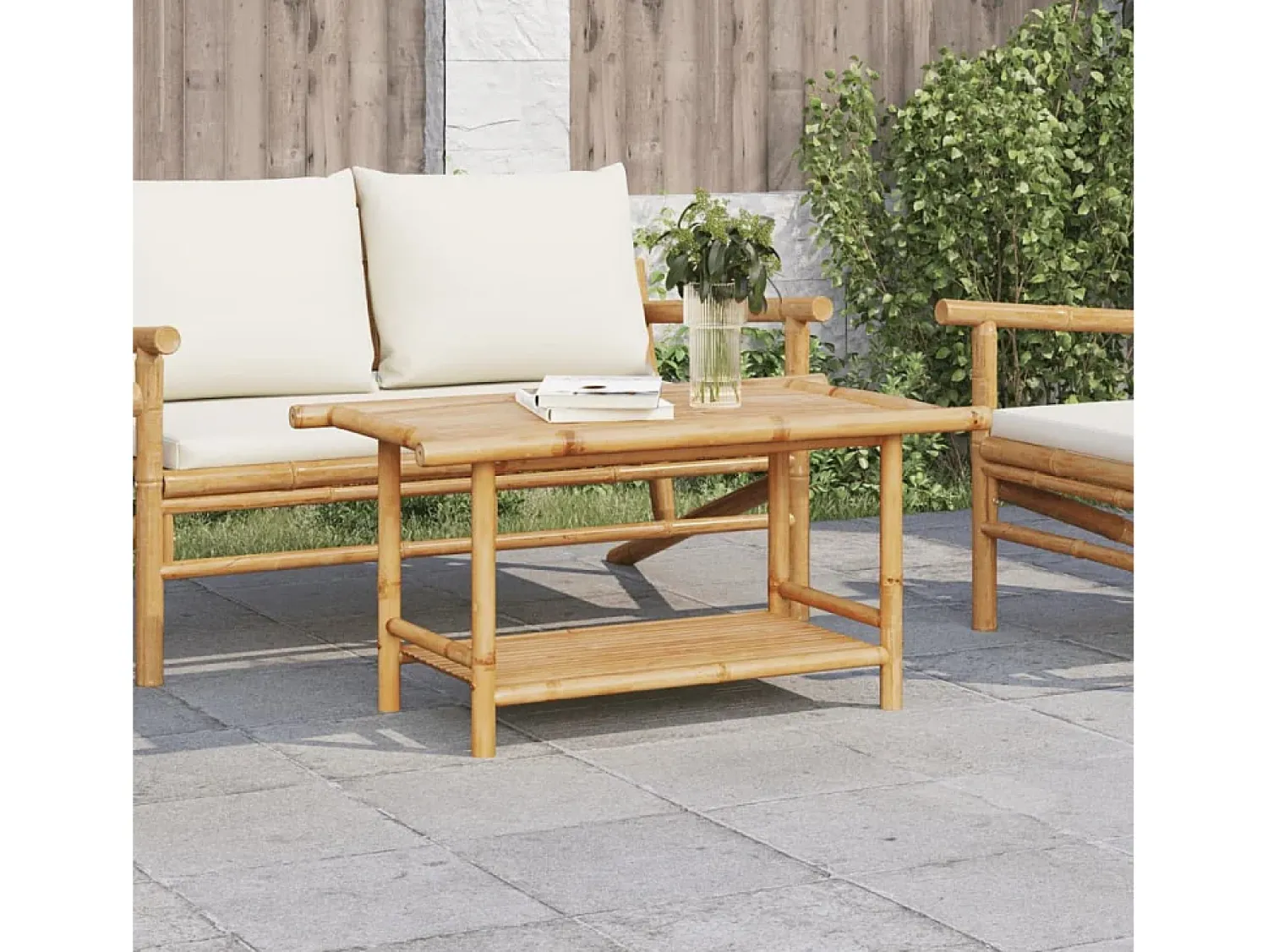 Mesa de centro | Mesa de apoio | Mesa de café 90x50x45 cm bambu^ Mesa De Centro