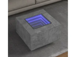 Mesa De Centro* Mesa de centro | Mesa de apoio c/ LEDs 60x60x40 cm derivados de madeira Cinzento