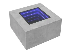 Mesa De Centro* Mesa de centro | Mesa de apoio c/ LEDs 60x60x40 cm derivados de madeira Cinzento