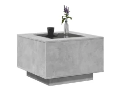 Mesa De Centro* Mesa de centro | Mesa de apoio c/ LEDs 60x60x40 cm derivados de madeira Cinzento