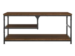 Best Mesa de centro | Mesa de apoio 90x49x40 cm derivados de madeira carvalho Castanho