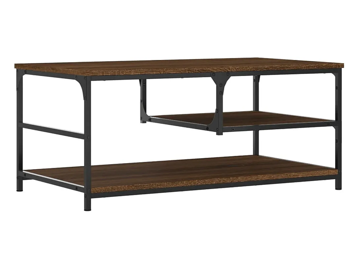 Best Mesa de centro | Mesa de apoio 90x49x40 cm derivados de madeira carvalho Castanho