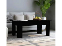 Mesa De Centro| Mesa de centro | Mesa de apoio 100x60x42 cm derivados de madeira Preto