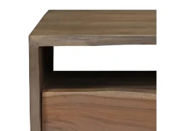 Discount Mesa de centro | Mesa de apoio | Mesa de café acácia maciça arestas vivas 90x50x40 cm Cinzento