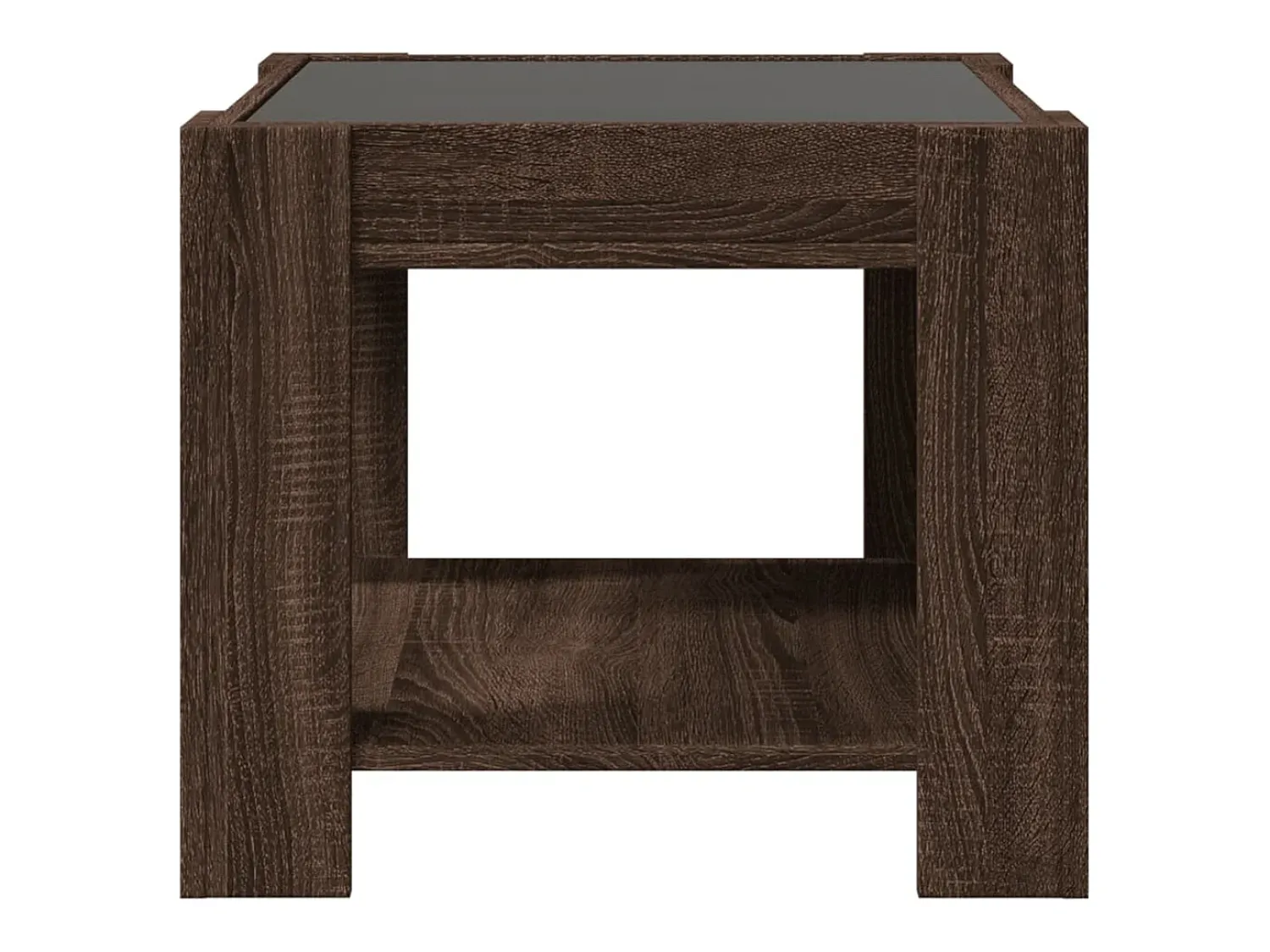 Mesa De Centro* Mesa de centro | Mesa de apoio c/ LEDs 53x53x45 cm derivados de madeira Castanho